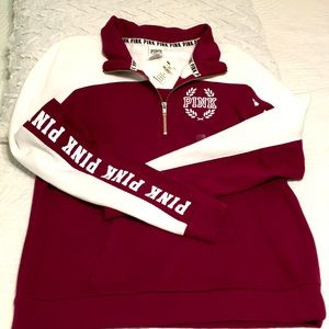 NWT PINK 3/4 Zip Hoodie